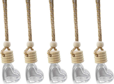 5PCS Hanging Car Air Freshener: Essential Oil Diffuser Charm| 8ml Empty Glass ..