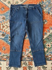 Carhartt Rugged Flex Relaxed Fit Double-Front Jeans Womens 16 Short Blue 105110