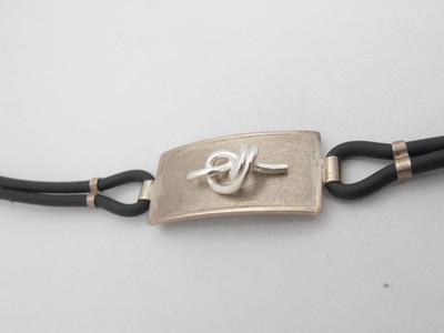 Cozzi Gioielli Nodo Bracelet in 925 Silver and Rubber Love Friendship Symbol