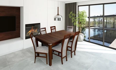 Komplett Set Esstisch + 6 Stühle Esszimmer Set Ess Gruppe Holz Tisch Tische 7tlg - Bild 1 von 4