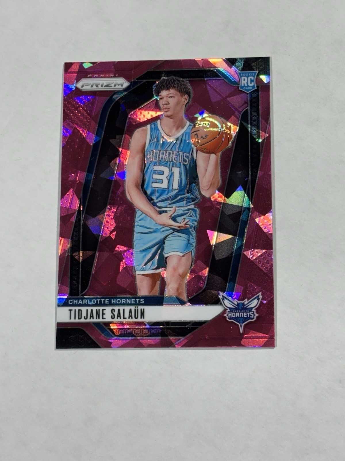Tidjane Salaun 2024-25 Prizm Basketball Pink Ice Prizm Rookie Card # 262 Hornets