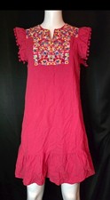 No Brand Pink Embroidered Small Shift Dress