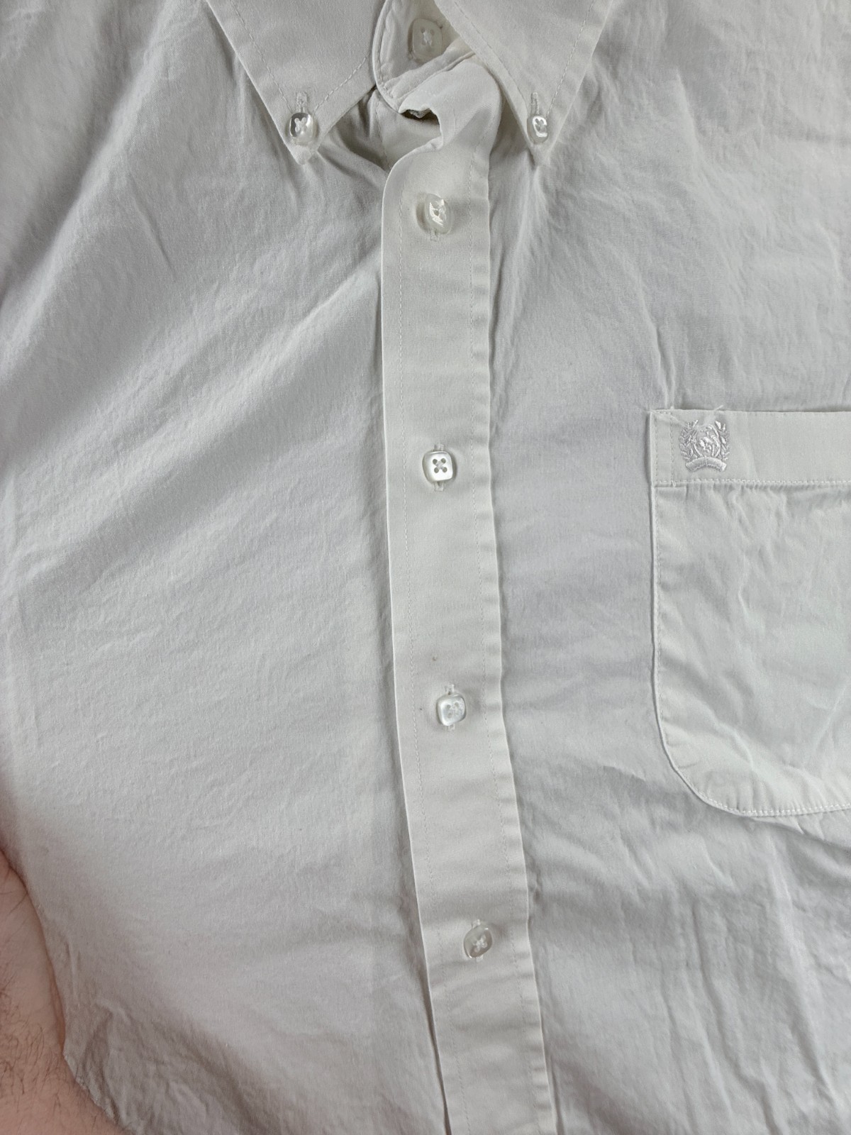Cinch Cotton Button-Down Large White Solid Long S… - image 14