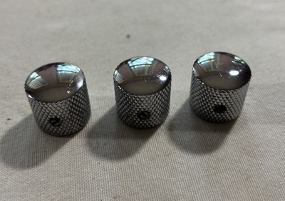 2004 Jackson Dinky DK2FS Trio Knurled Dome Knobs Solid Core Chrome Screw-Lock