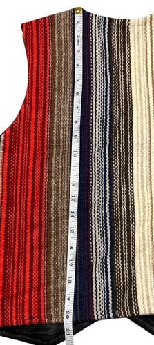 Centinela Traditional Arts Mens Striped Vest Chimayo Wool Metal Buttons Size 36 - Picture 11 of 13