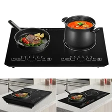 24 in Built-in Electric Cooktop Radiant Ceramic Cooktop 2 Burners Touch Control