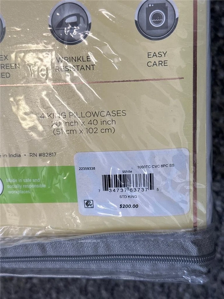 #^ Fairfield Square Luxurious Sateen 6PC Sheet Set 1000 Thread Count Size King - Image 3 of 4