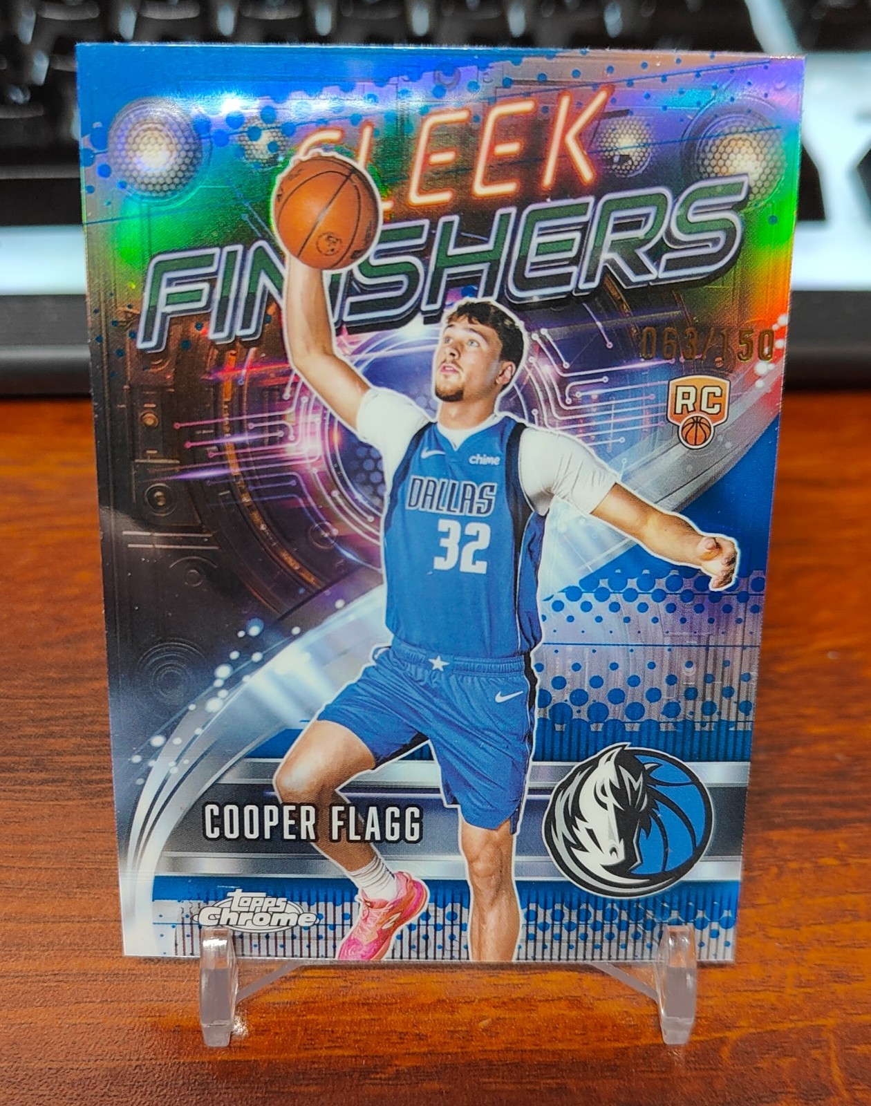 25-26 Topps Chrome Cooper Flagg Sleek Finishers Blue COLOR MATCH SF-21 RC 63/150
