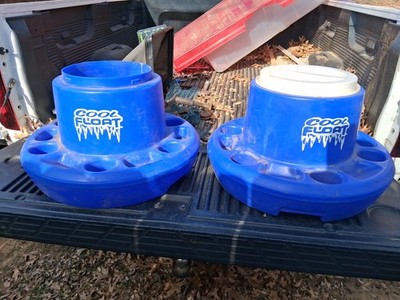 Cool Float Blue Beer Cooler 18+ Can Capacity Plastic Ice Chest - Lake Pool River