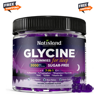 Glycine Gummies for Sleep, Glycine 3g Supplements with NAC, Magnesium Glycina...