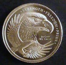 1/10 Oz Silver Round - GSM Eagle / Flag - 100% Mint Authentic (See Receipt)