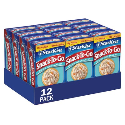 Snack-To-Go Ready to Eat Meals Tuna Salad Kit, 3.6 Oz (12 Pack) Classic Tuna Sal