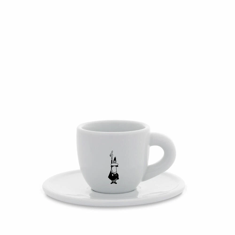 Bialetti Mokatasse Istituzionale mit Untertasse Moka Tasse Espressotasse 80 ml