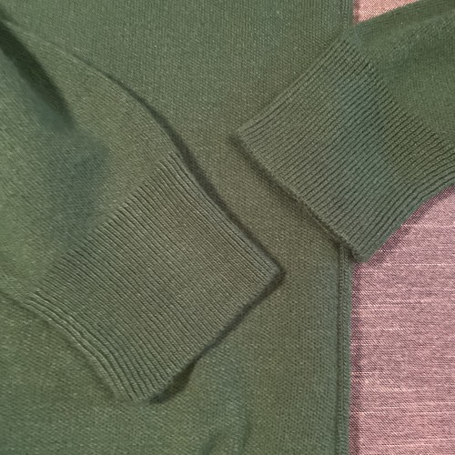 Continental vintage green low V neck soft sweater adult M - Picture 6 of 8