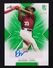 2021 Leaf PG Deundre Jones Green 10/10 Auto Rookie Prospect RED SOX #BA-DJ3