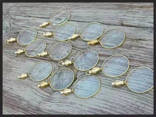 10 Pieces Lot Brass Locket Magnifying Glass Necklace Nautical Pocket Magnifier - Picture 2 of 3