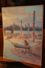 Navigate Native American  Art Print 9x12 Lone Wolf North Western 