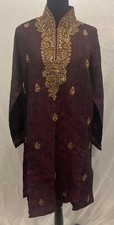 Ladies Burgandy with Gold Emb Shalwar/Kameez/Dupatta