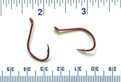 100 VMC 8299TR Faultless Live Bait Red Octopus Fish Hooks size 1 - France