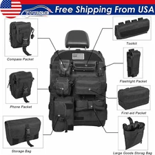 Universal Seat Cover Organizer Storage Tactical Molle Pouch Bag For Jeep JK JL