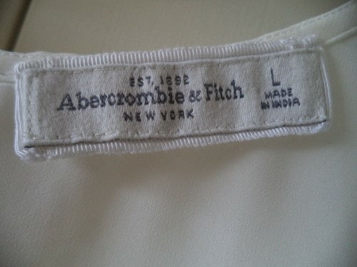 Abercrombie & Fitch Lt Wgt Cream Ivory Off White Chiffon Tank Shell 12 14 L - Picture 6 of 6