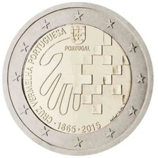 PORTOGALLO 2015  2 EURO COMMEMORATIVO -CROCE ROSSA  -FDC  UNC FROM ROLLS