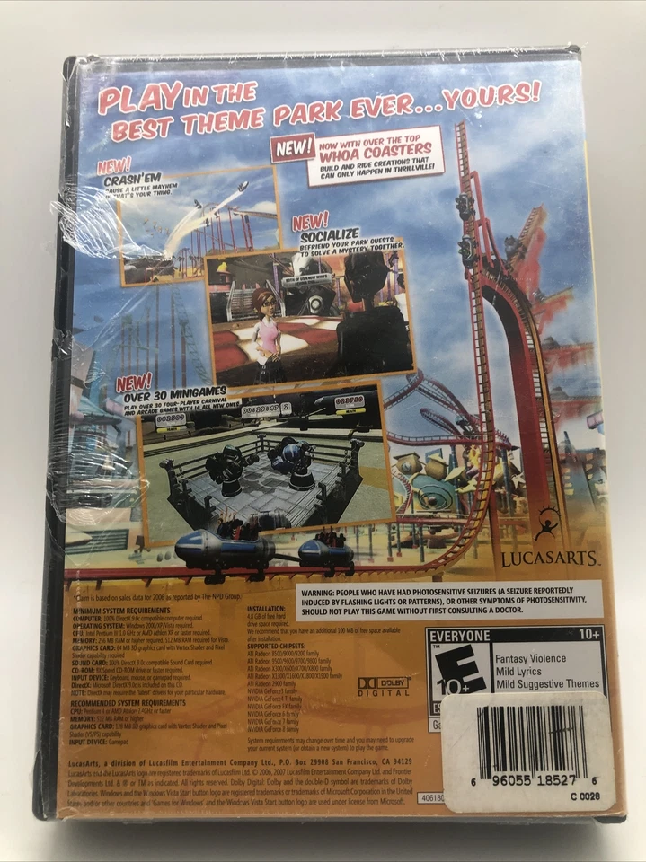 Video Game PC Thrillville Off the Rails Games For Window New Sealed - Image 2 of 4