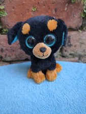 TY Beanie TUFFY the Rottweiler Dog Beanie Boo Soft Toy 6" Teddy Rare
