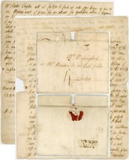 1751 LETTER ELEANOR HUCKS to MRS MASSINGBERD COLDBATH FIELDS Clothing Fashion