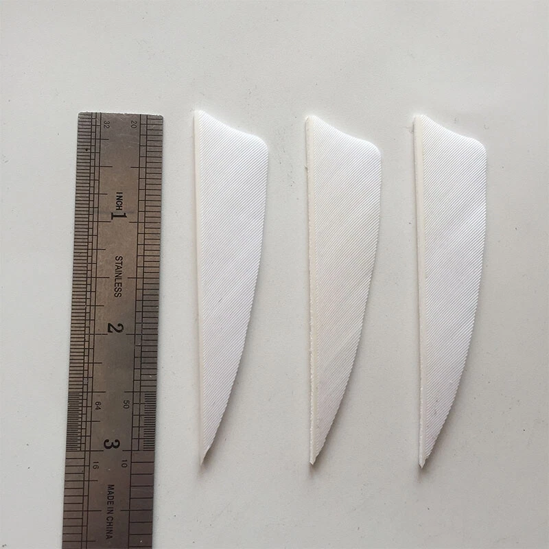 50PCS 3inch White Shield Archery Fletches Fletching Arrow Feathers RW LW - Image 3 of 4