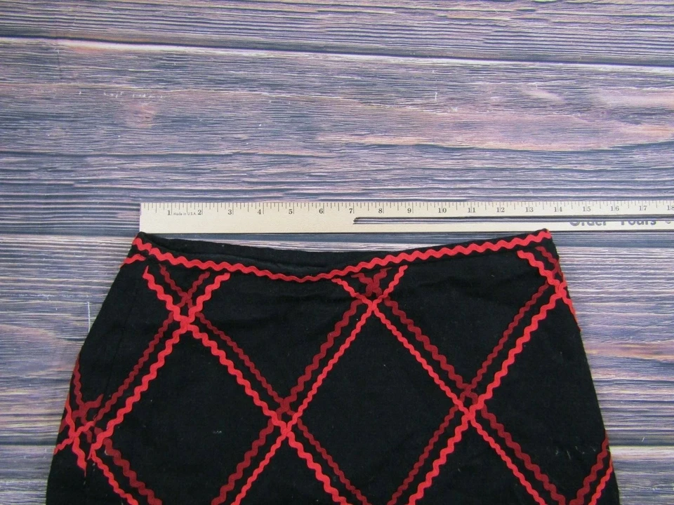 Tocca 女式 8 码黑色红色及膝铅笔直裙二手 — 第 3/4 张图片