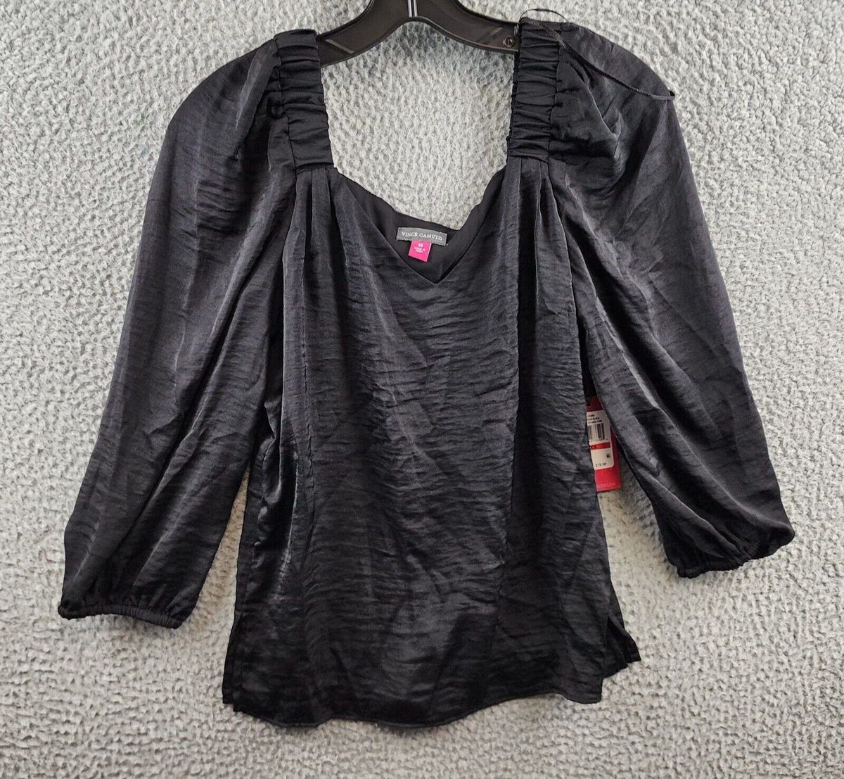 ヴィンスカムート Vince Camuto Quarter Puff Sleeve Blouse レディース シャツ トップス Rich Black Vince Camuto Women's Quarter Puff Sleeve Blouse, New Ivory