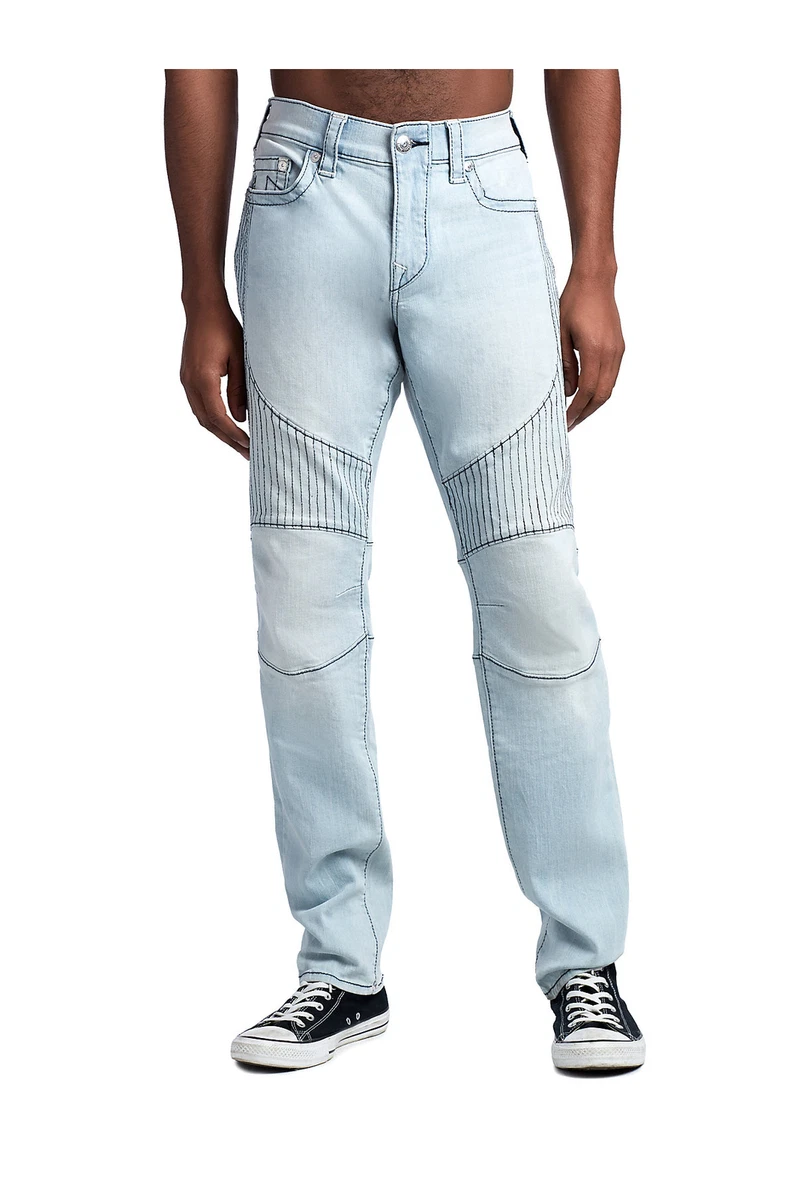 Light washed cheap moto jeans