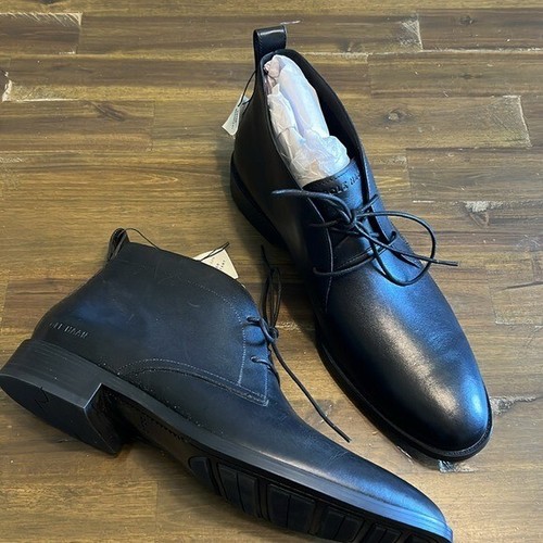 Cole Haan Men's Hawthorne Chukka Boot Black Black WR Leather C38729 10 1/2 - Picture 4 of 8