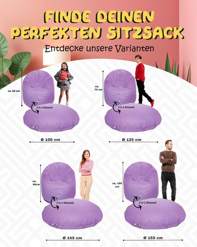 Patchhome 2 Varianten in 1 Sitzsack Sitzkissen Beanbag Gamer Kissen Tobekissen - Bild 162 von 199