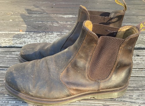 Dr. Martens Chelsea Boots Mens Sz 12 Us Soft Toe 2976 Slip Resistant Ankle Brown - Picture 2 of 10