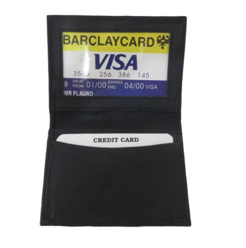 Negro Piel Hombre Delgado Cartera Plegable Tarjeta de Crédito Id Placa Soporte - Imagen 8 de 10