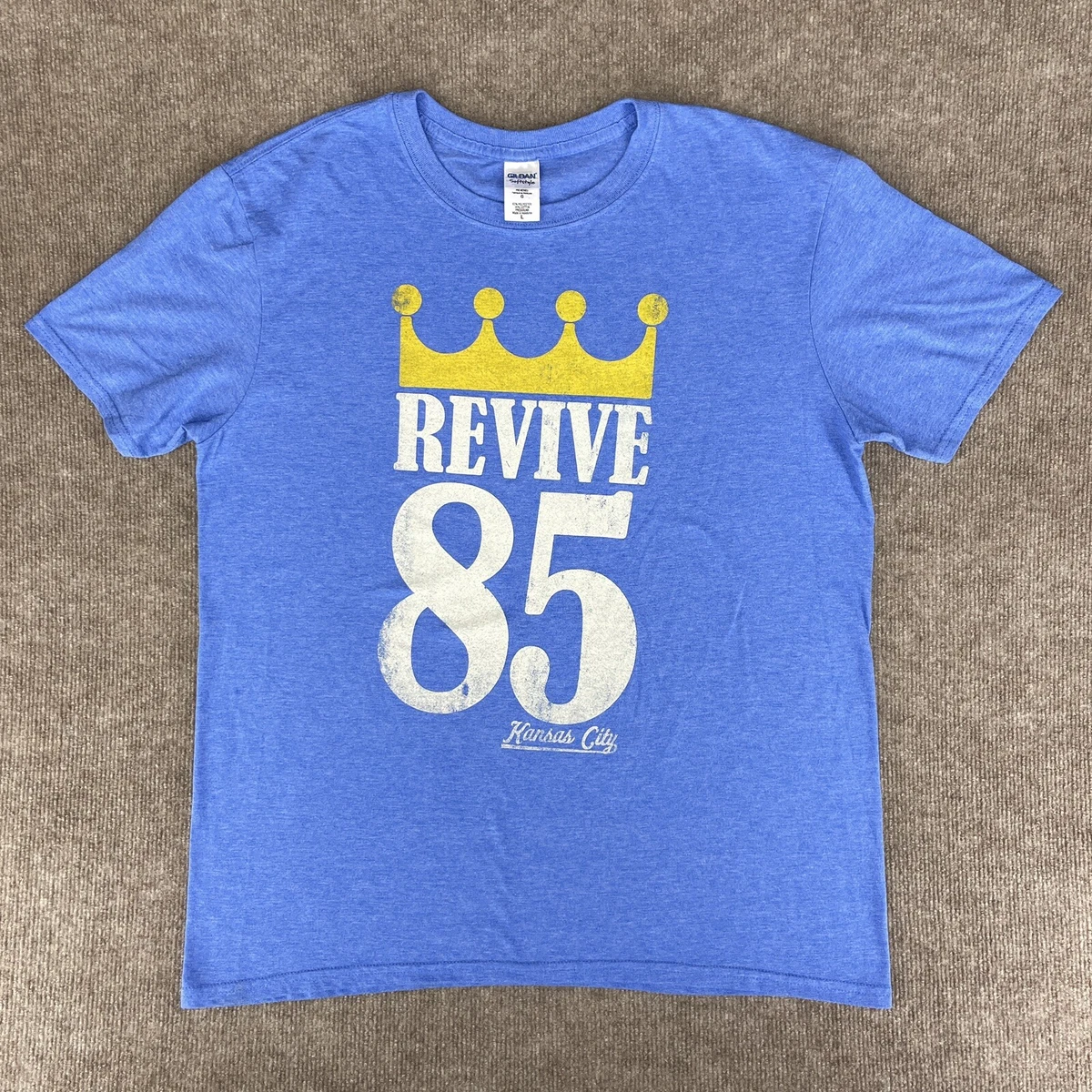 Kansas City Royals Mens L Shirt Retro Revive 85 Distressed Crown