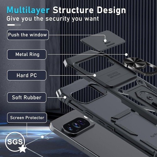Étui Pour Google Pixel 9 & 9 Pro XL, Bague Armure Pied Téléphone & Écran Verre - Photo 3 sur 24
