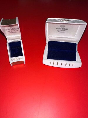 Lot of 2 Heurich Jewelers Lincoln Ave. Chicago ring display case. NO RINGS