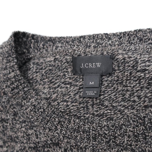 J. Crew Men's Size M 100% Lambs Wool Soft Long Sleeve Sweater Gray Black - Picture 10 of 11