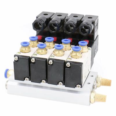 Heschen 7 Magnetventil 4V210-08 DC 24V – 5/2-Wege, PT1/4 Anschluss, Mit Unterschalldämpfer & Schnellmontage-Set