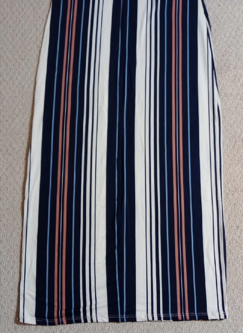 UNDERCOVER Nuovo abito discreto donna X Large multicolore misto poliestere cinturino spaghetti 23