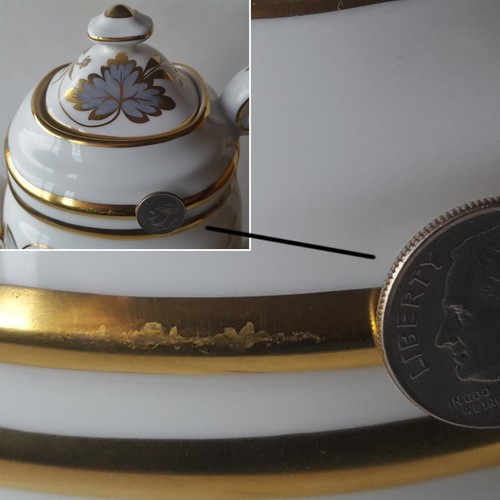 Grosvenor England ROSSLYN 9708 5-Cup Coffee Pot w/Lid. Gold & Gray Leaf on White - Picture 3 of 20