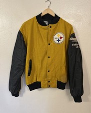 Vintage Pittsburgh Steelers Varsity jacket Size XL 80  s letterman Chalk - Flaws