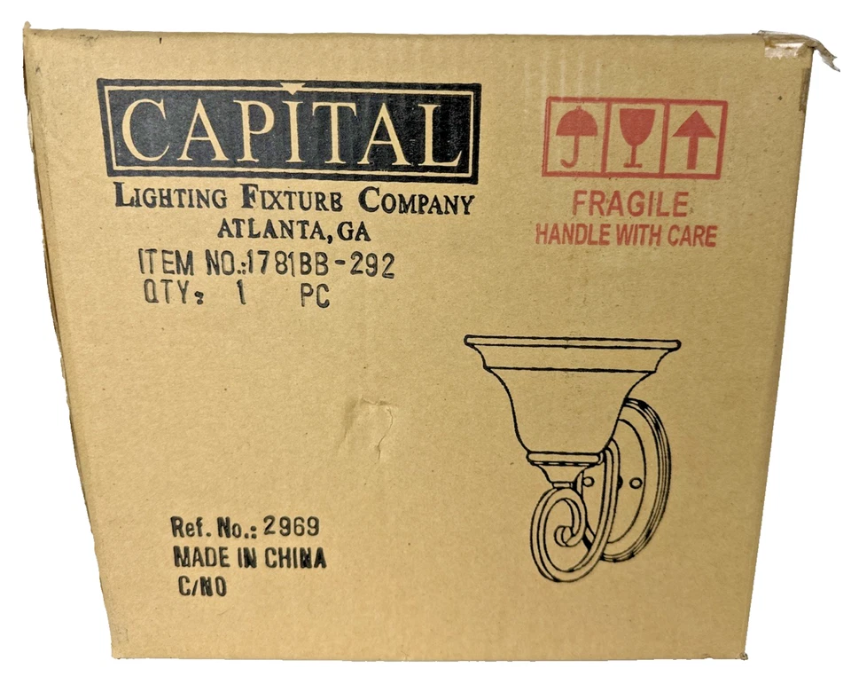 Aplique de pared Capital Lighting 1781BB-292 Chandler 1 luz sellado de fábrica Foto 4 de 4