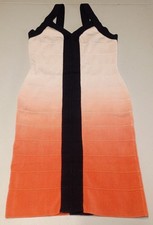 Women's Sleeveless Dress Size Small Black/White Orange Lined David Bitton Dress