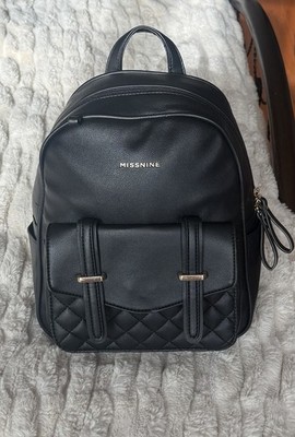 Missnine Black Leather Backpack Purse Women Quilted Fashion  display picture 1