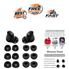Memory Foam Ear Tips for Beats Fit Pro Studio Buds 6 Pairs Black