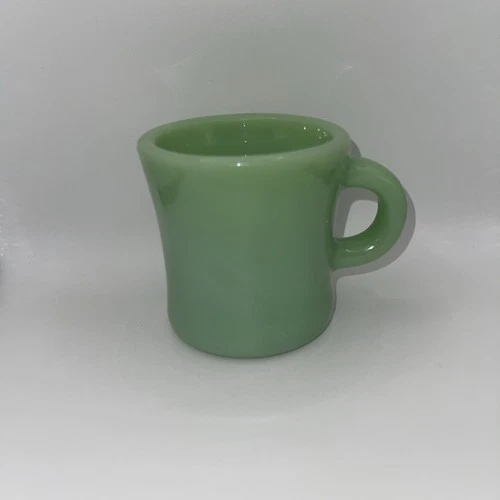 Vintage Jadeite Fire King C Handle Mug Extra Heavy Oven Restaurant Ware #10